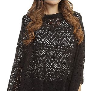 ❤️ Oversized Black Shrug Poncho Sweater